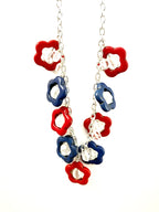 Red and Blue Flower Necklace