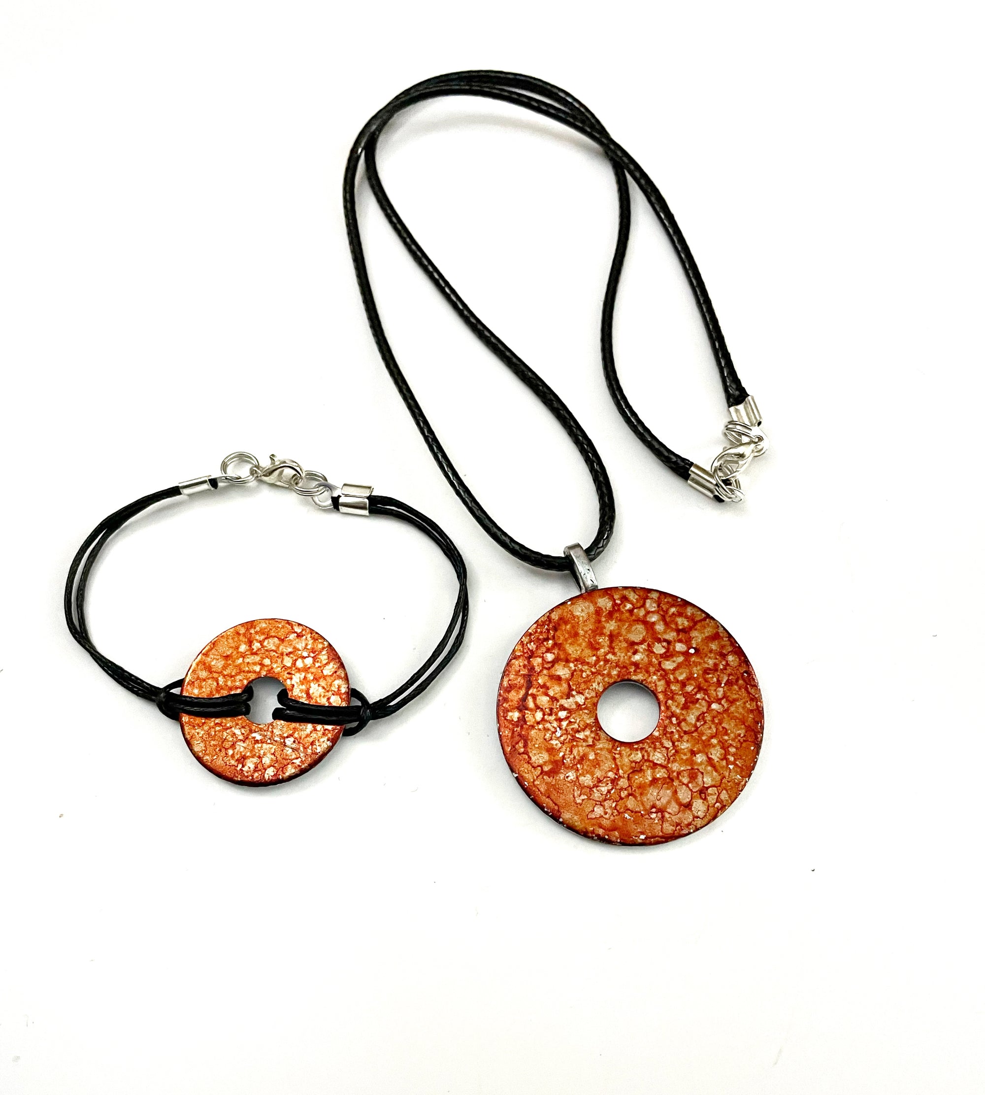 Red Bracelet and Earrings Set