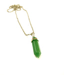 Green Aventurine Bullet Pendant Necklace