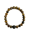 Tiger Eye and Black Lava Stone Bracelet