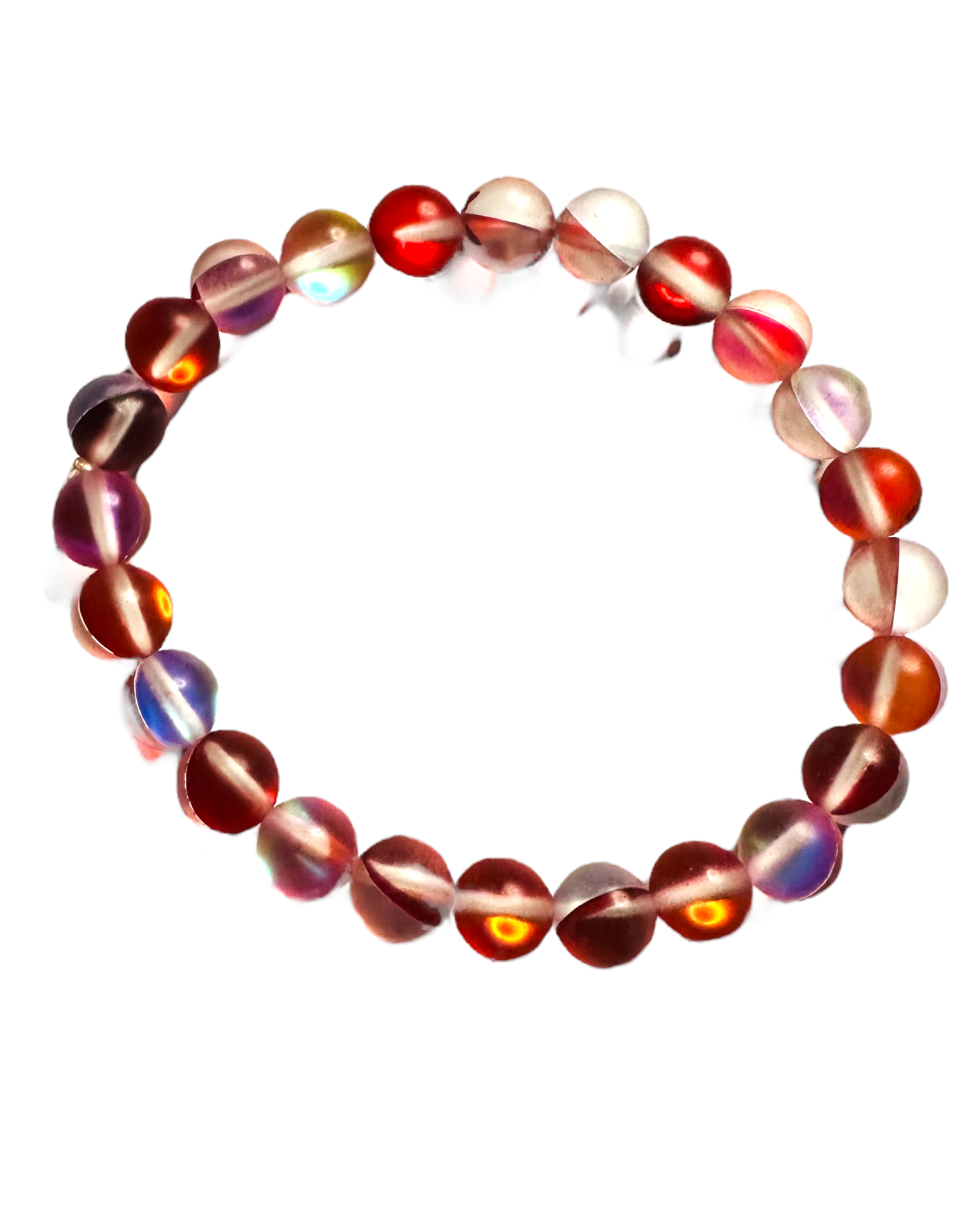 Red & Clear Glass Stretchy Bracelet