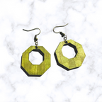 Wooden Hexagon Earrings