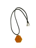 Orange Hexagon Tile Necklace