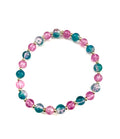 Pink and Teal Stretchy Bracelet