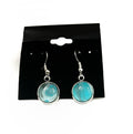 Teal Acrylic Paint Earrings - Dangle