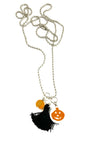 Pumpkin with White Background Necklace