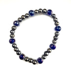 Blue Rainbow Glass Stacked Bracelet