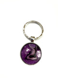 Purple Acrylic Paint Key Ring