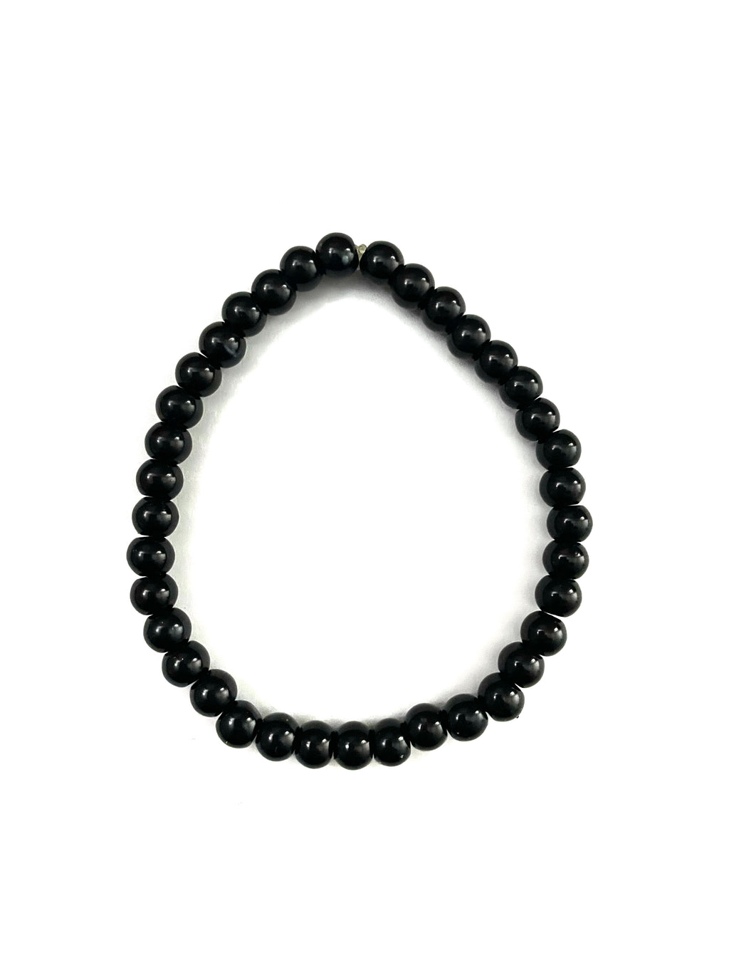 Black Glass Pearl Stretchy Bracelet