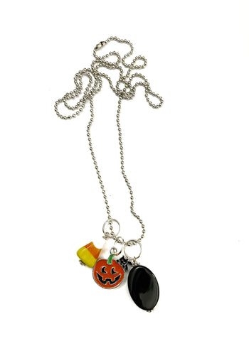 Pumpkin Enamel Charm Necklace