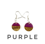 Extra Small Circle Resin & Wood  Earrings