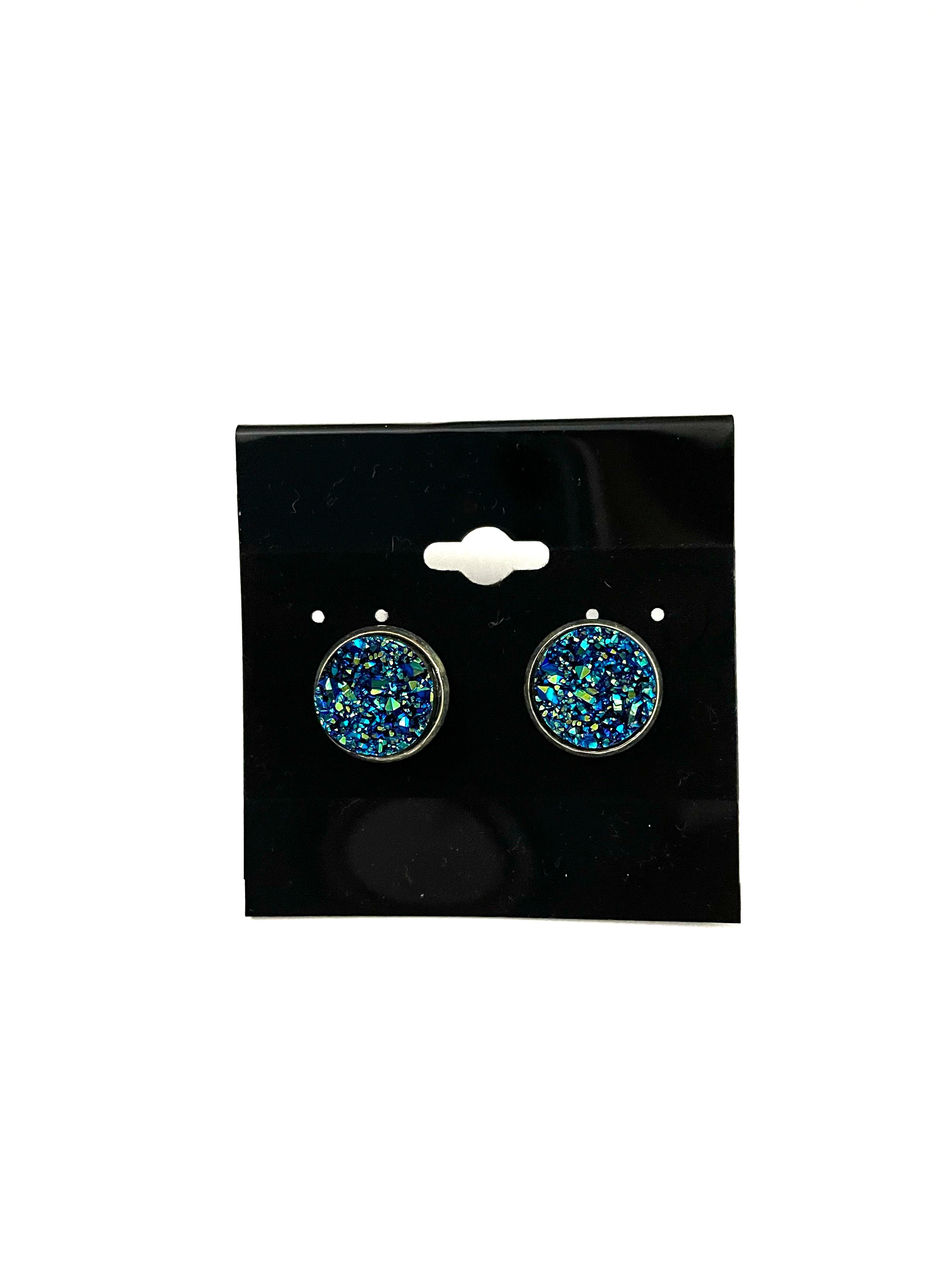 Blue Druzy Earring