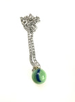 Teal with Blue Line Marble Necklace