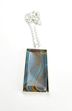 Brown, Blue and Yellow Acrylic Necklaces