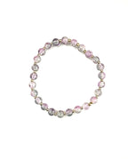 Light Purple and Clear Crackle Glass Stretchy Bracelet
