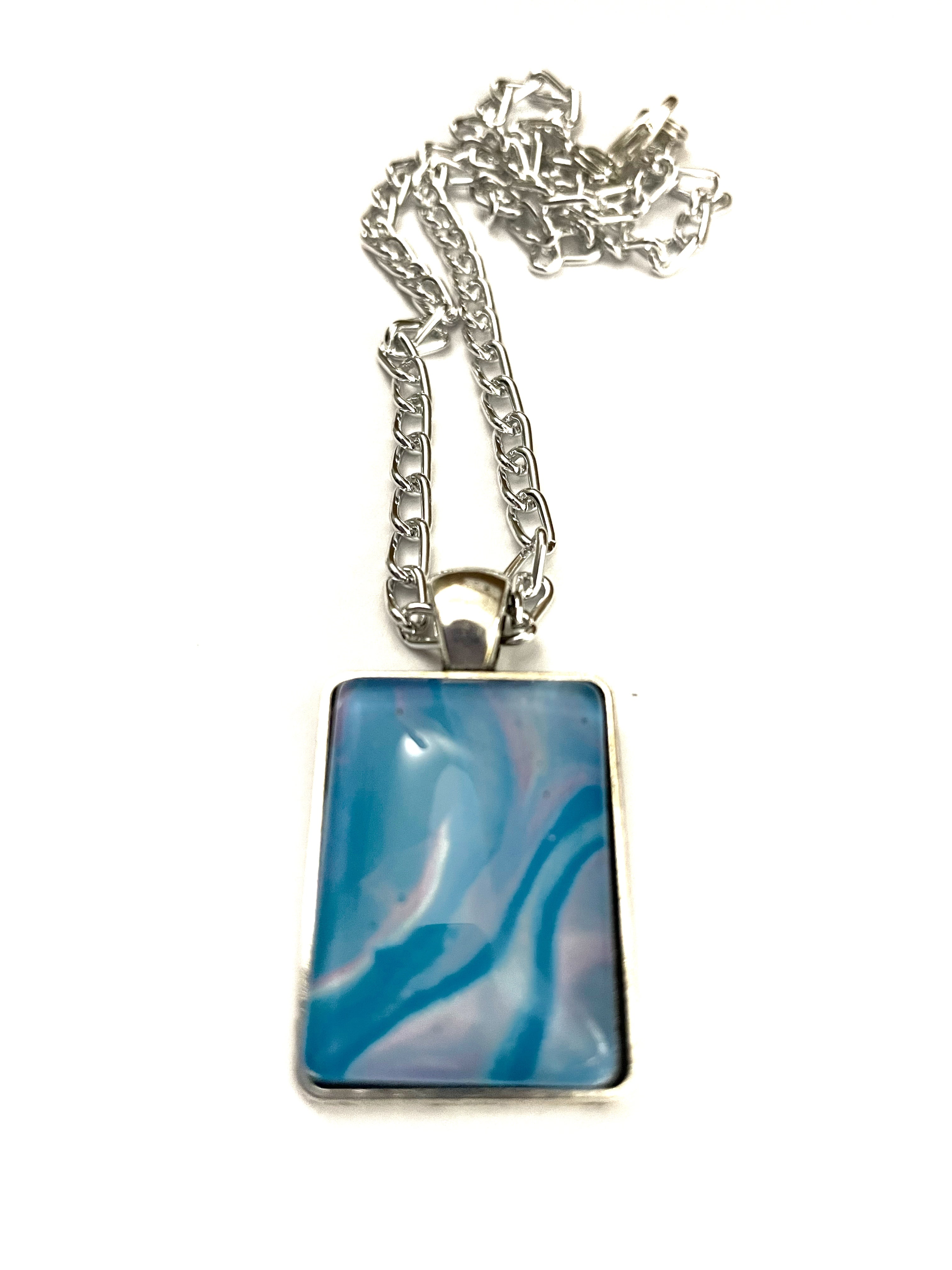 Blue, Pink and Black Acrylic Necklaces