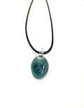 Teal Green with Mushroom Glass Necklace