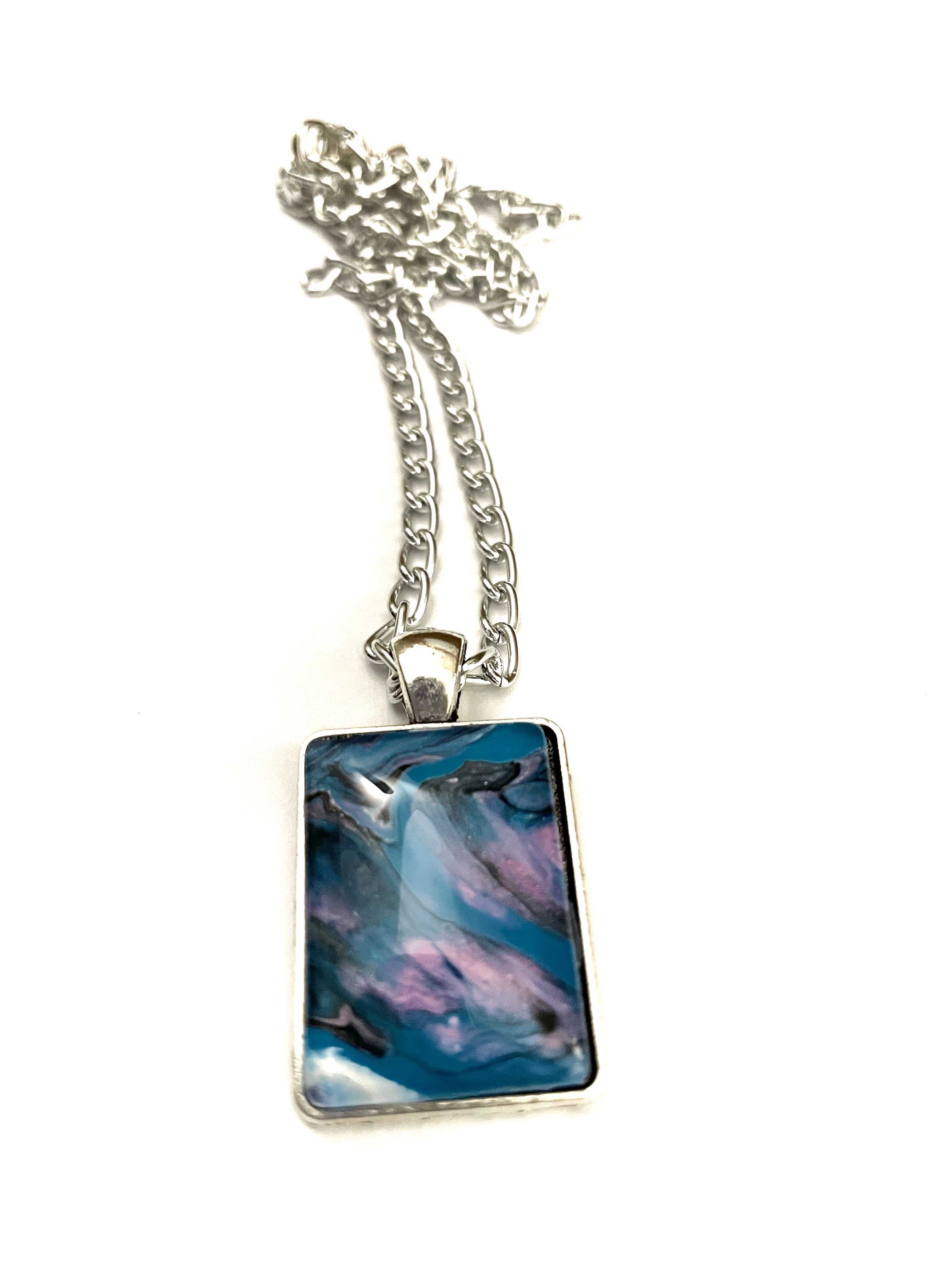 Blue, Pink and Black Acrylic Necklaces