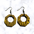 Wooden Hexagon Earrings