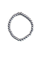 Blue Purple Glass Pearl Stretchy Bracelet