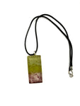 Green and Purple Rectangle Tile Necklace