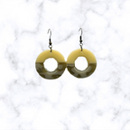 Half Cream Half Design Acrylic Dangle Earrings