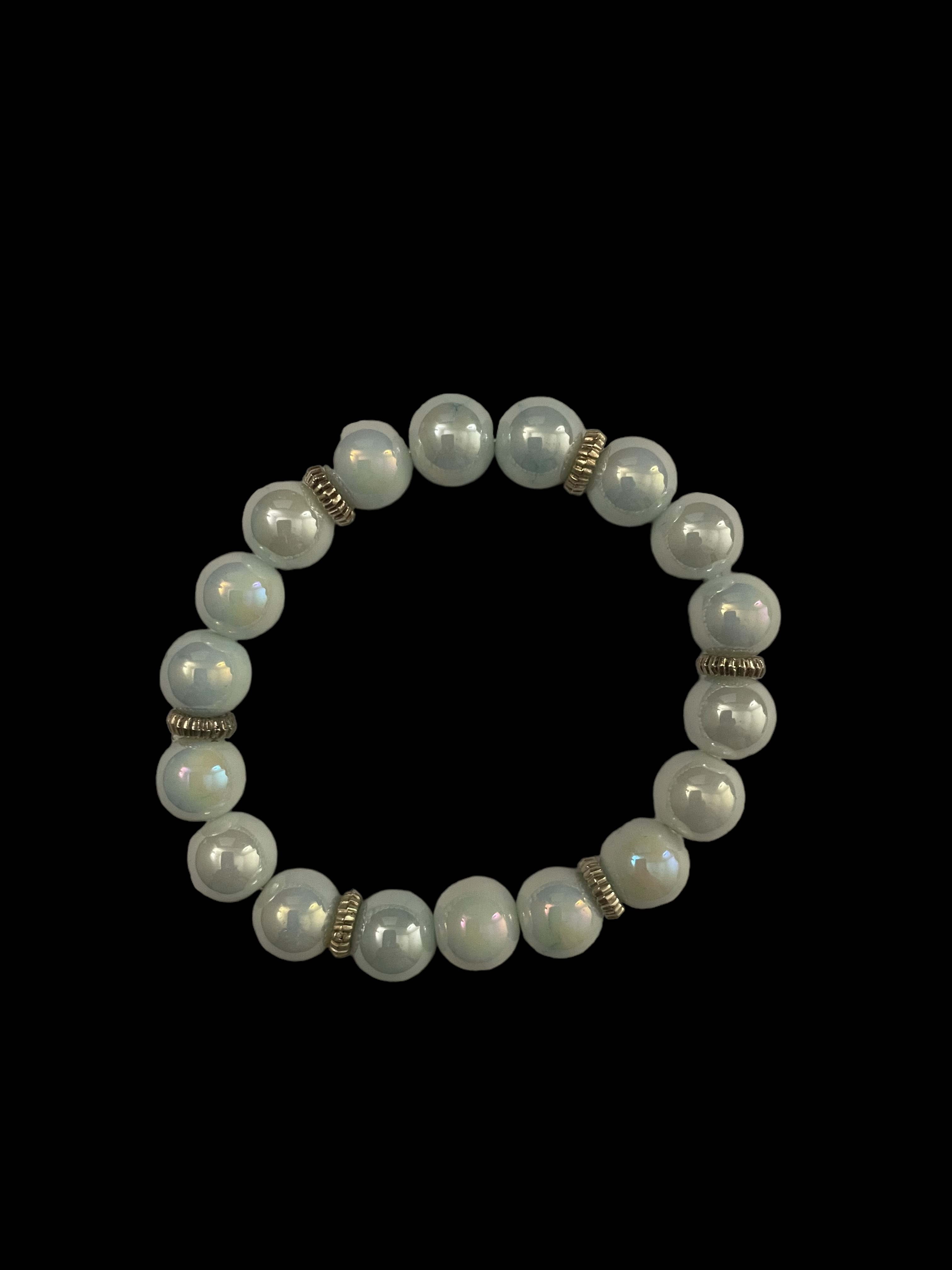 Light Blue on White Stacked Bracelet