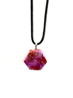 Purple and Orange Hexagon Tile Necklace