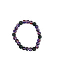 Transparent Grape Glass and Black Lava Stone Bracelet