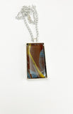 Brown, Blue and Yellow Acrylic Necklaces