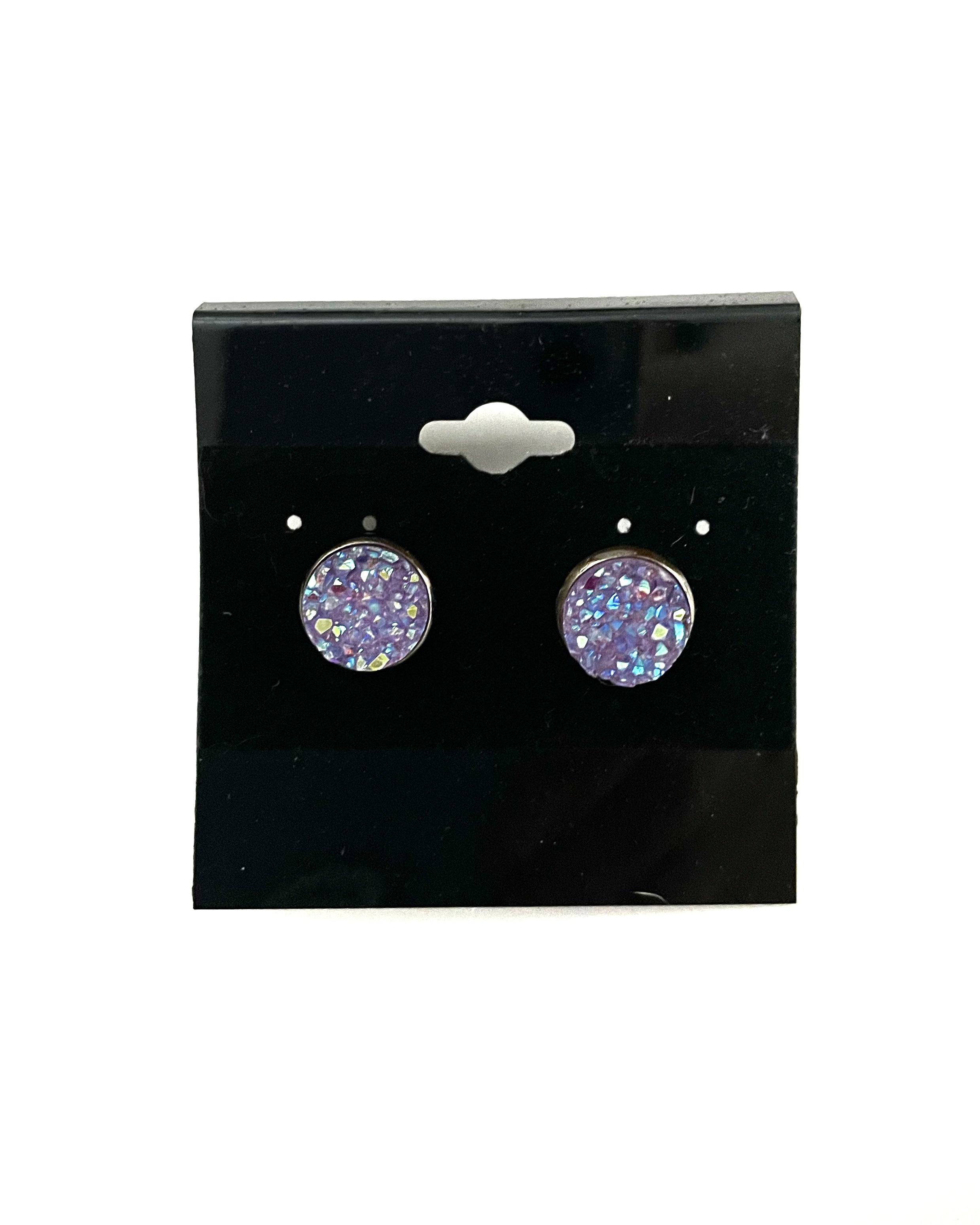 Light Purple Druzy Earring