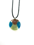Blue, Green and Purple Glass Necklace
