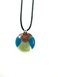 Blue, Green and Purple Glass Necklace