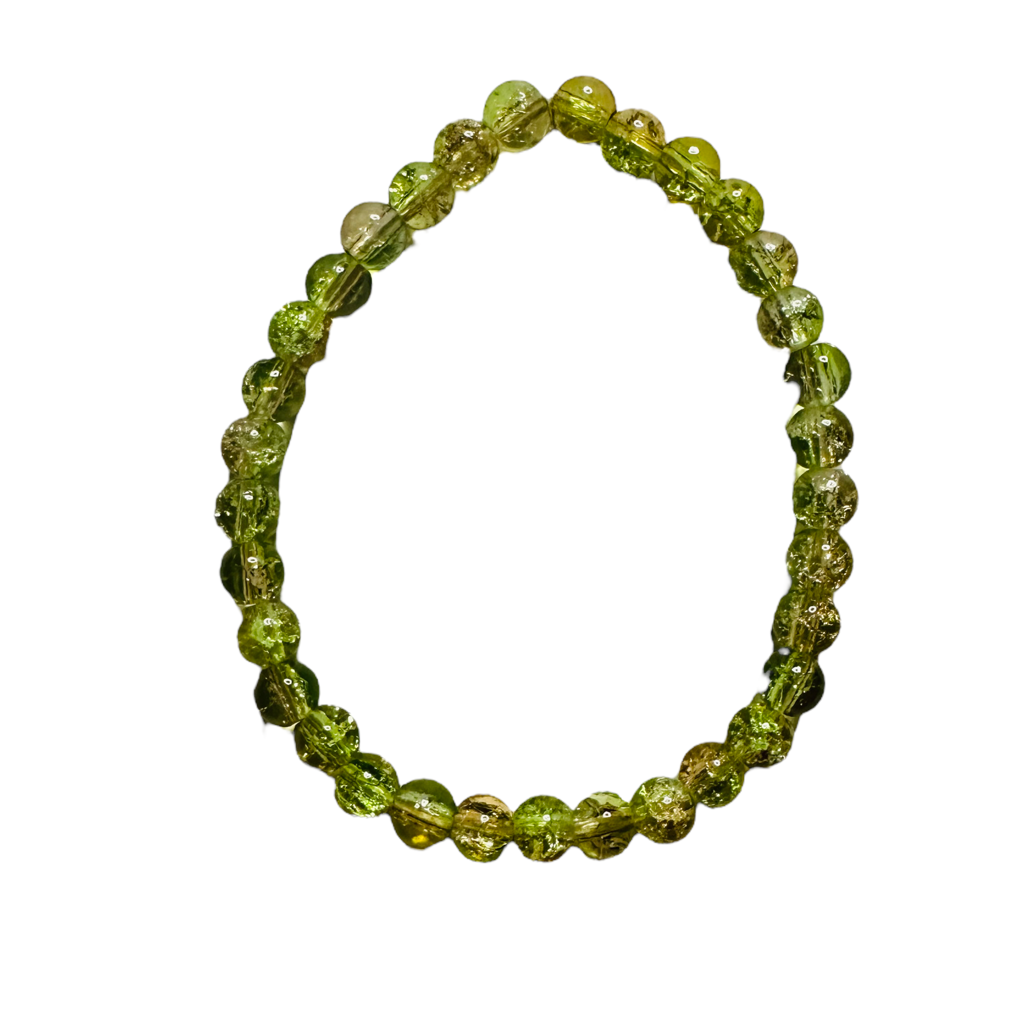 Yellow Green Glass Stretchy Bracelet