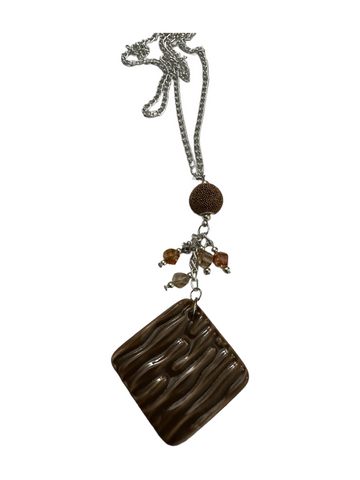 Chocolate Colored Dangle  Necklace