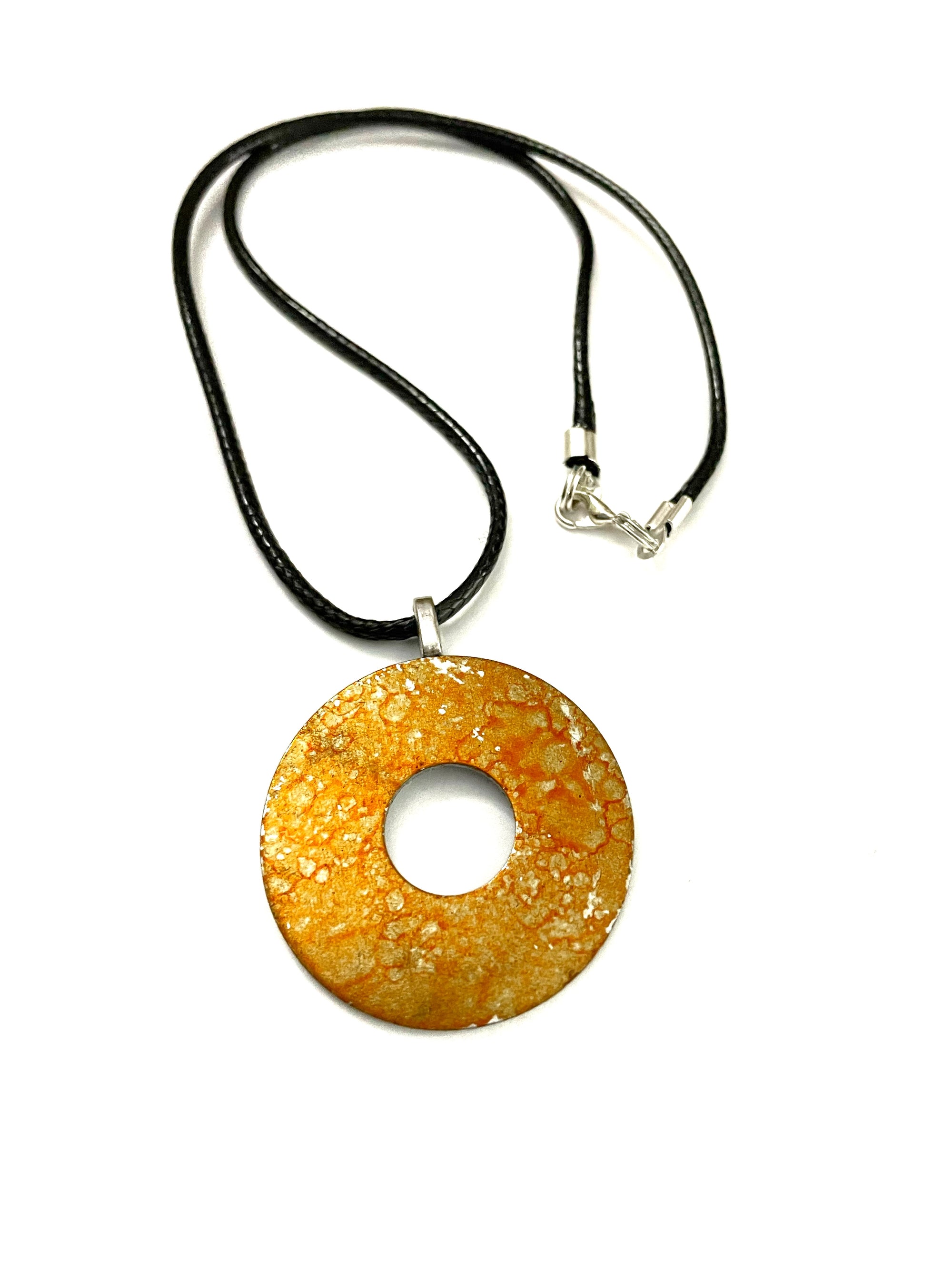 Orange Washer Necklace
