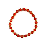 Red Glass Bead Stretchy Bracelet