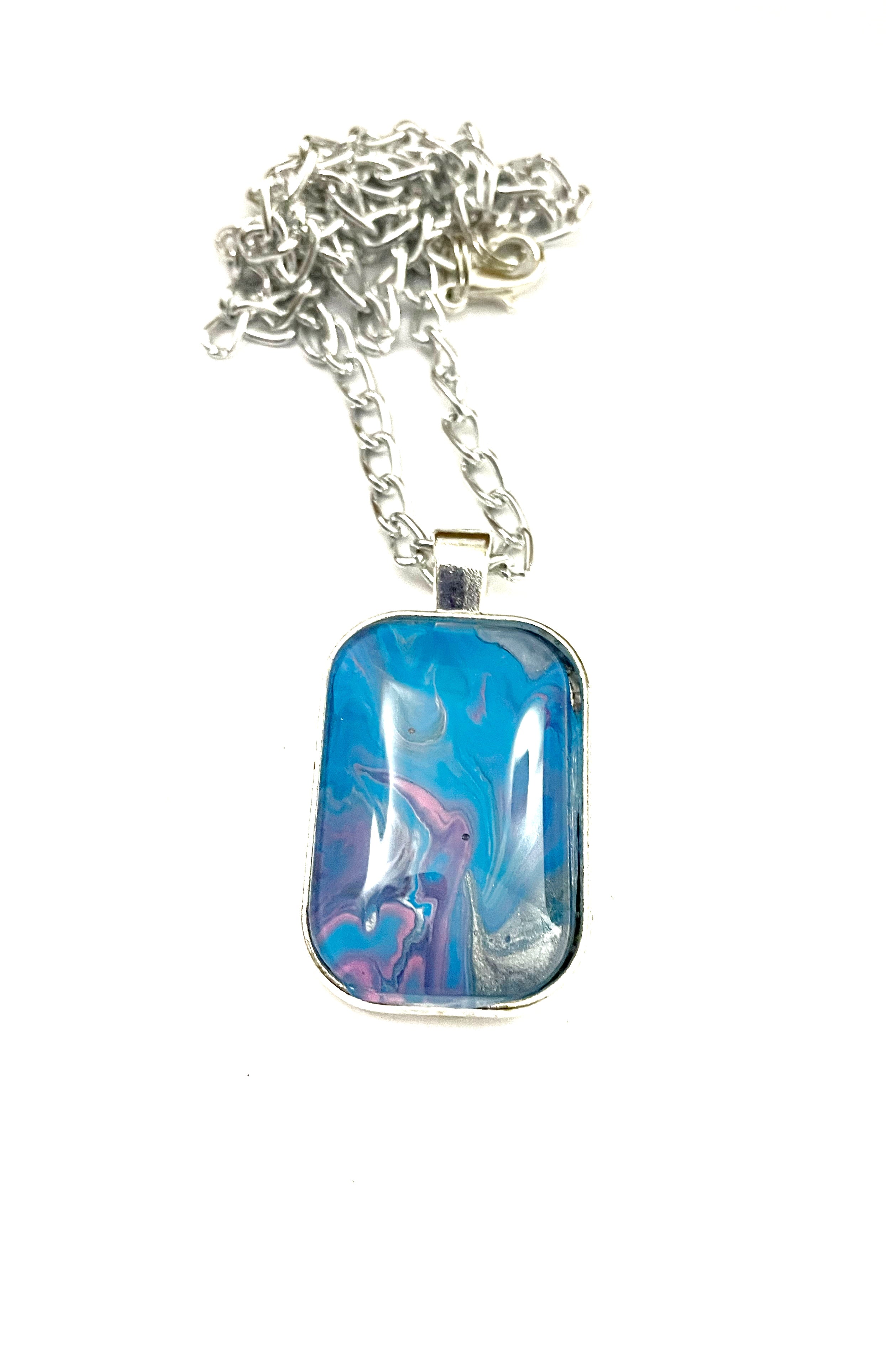 Blue, Pink and Black Acrylic Necklaces