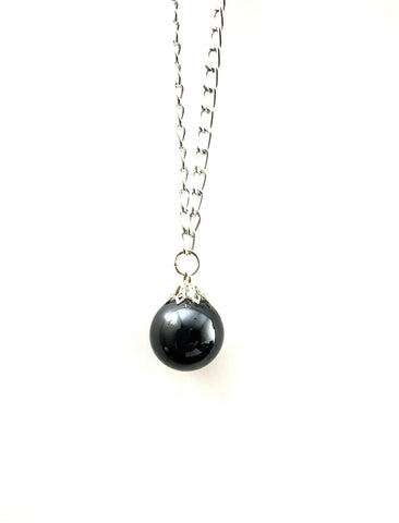 Black Opaque Marble Necklace