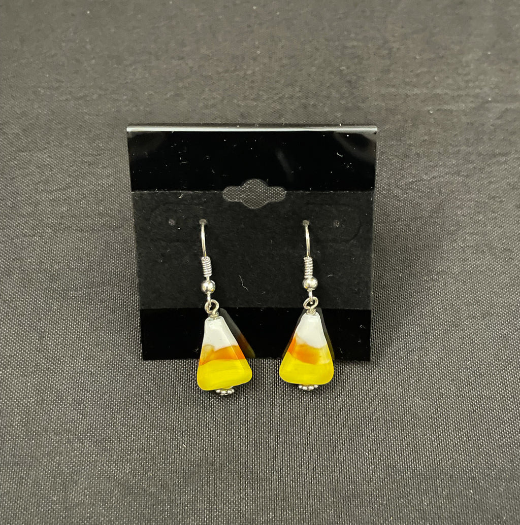 Glass Candy Corn Earrings