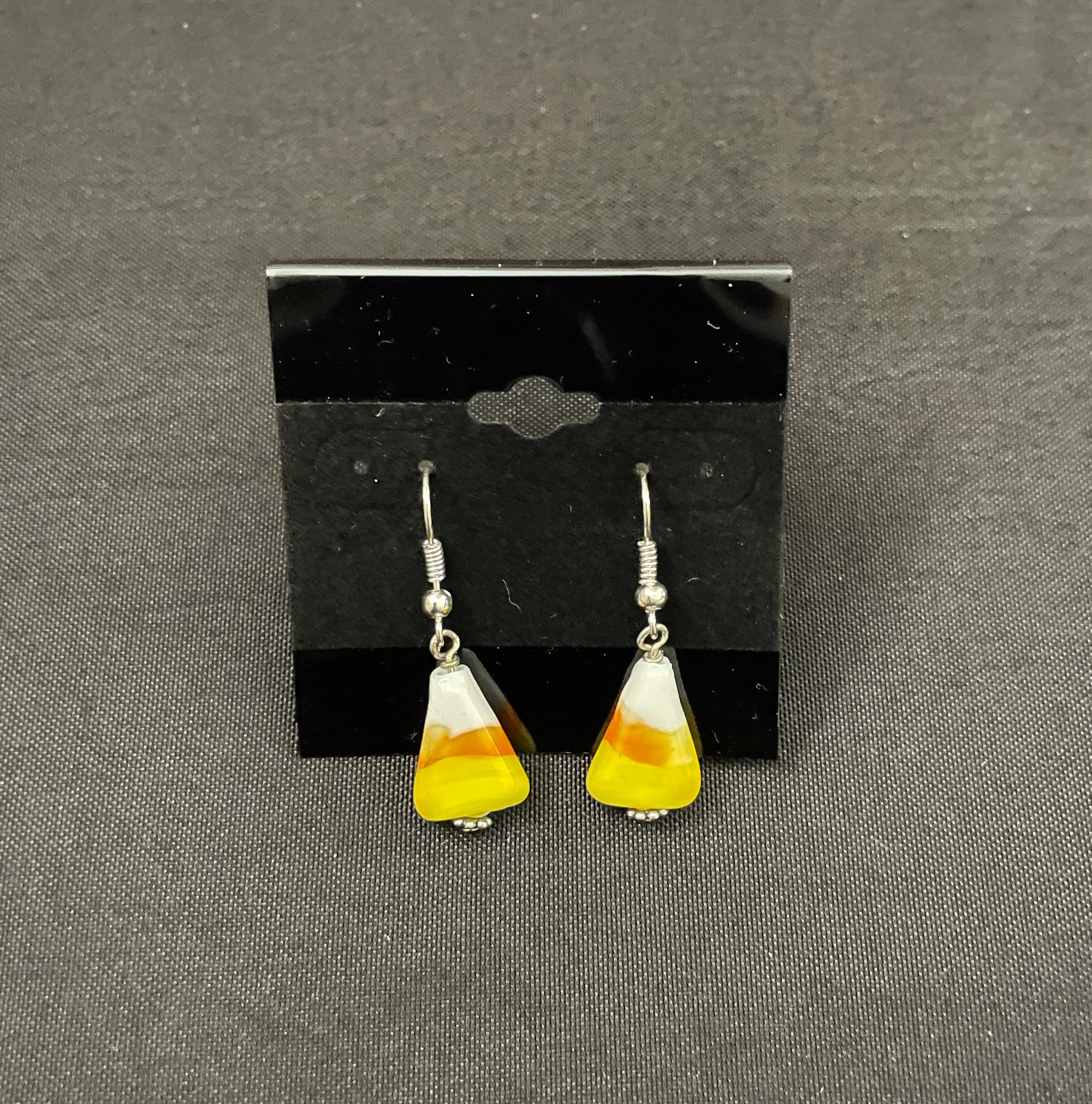 Glass Candy Corn Earrings