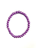 Grape Glass Pearl Stretchy Bracelet