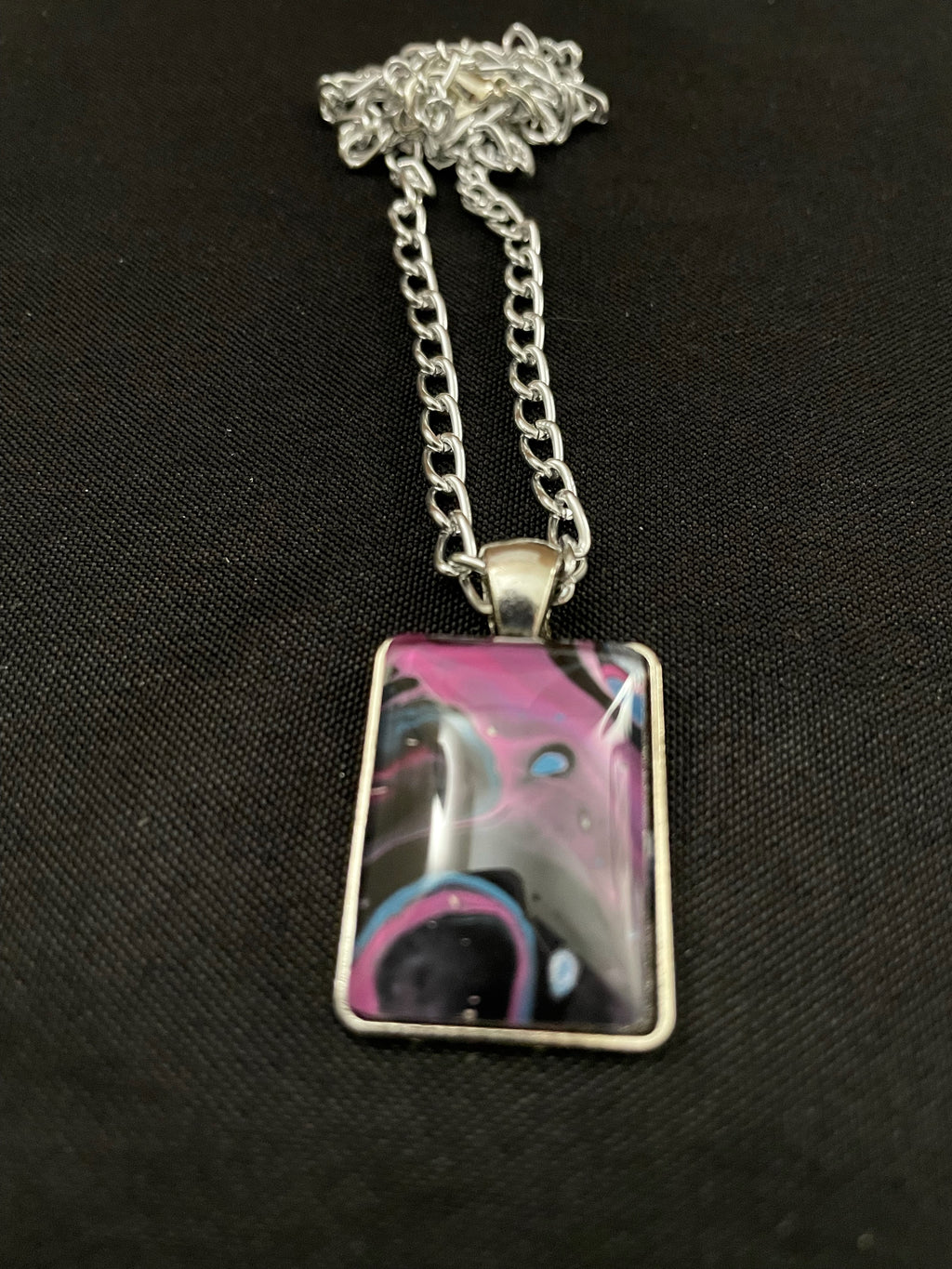 Blue, Pink and Black Acrylic Necklaces