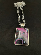 Blue, Pink and Black Acrylic Necklaces
