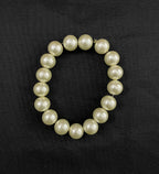Cream Glass Pearl Stretchy Bracelet