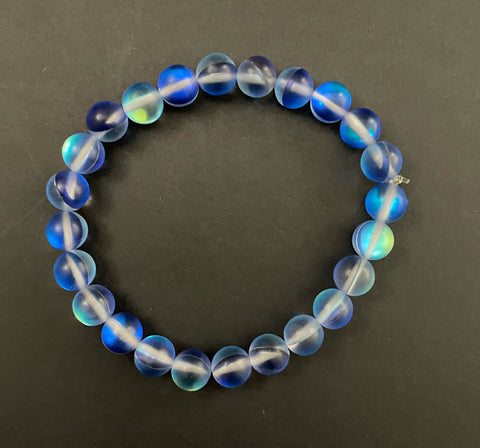 Blue and Clear AB Stretchy Bracelet