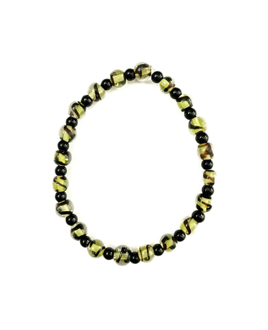 Yellow with Black Stripes Stretchy Bracelet