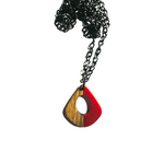 Teardrop Resin and Wood Pendant Necklace