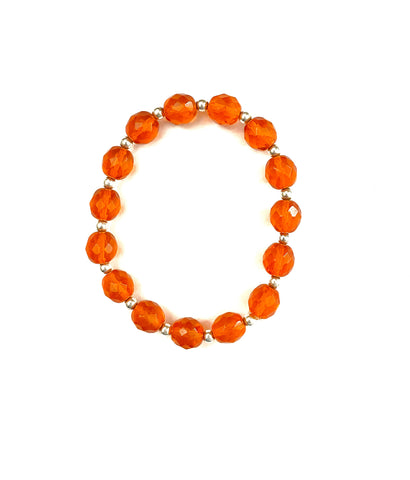 Transparent Orange Glass Stretchy Bracelet