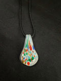 White with Multi Color Glass Spoon Necklace